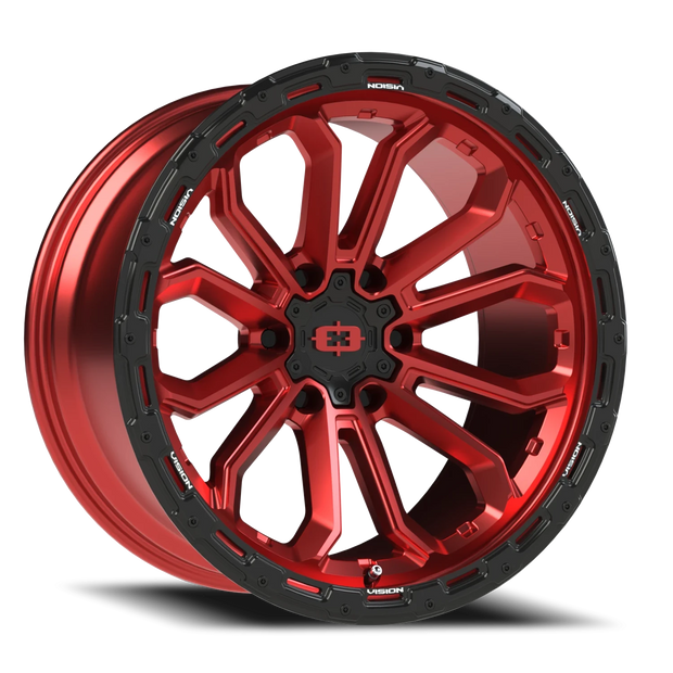 Vision Korupt 20x9 6x135 12mm Gloss Red w/Gloss Black Lip : 405-2936GRGBL12