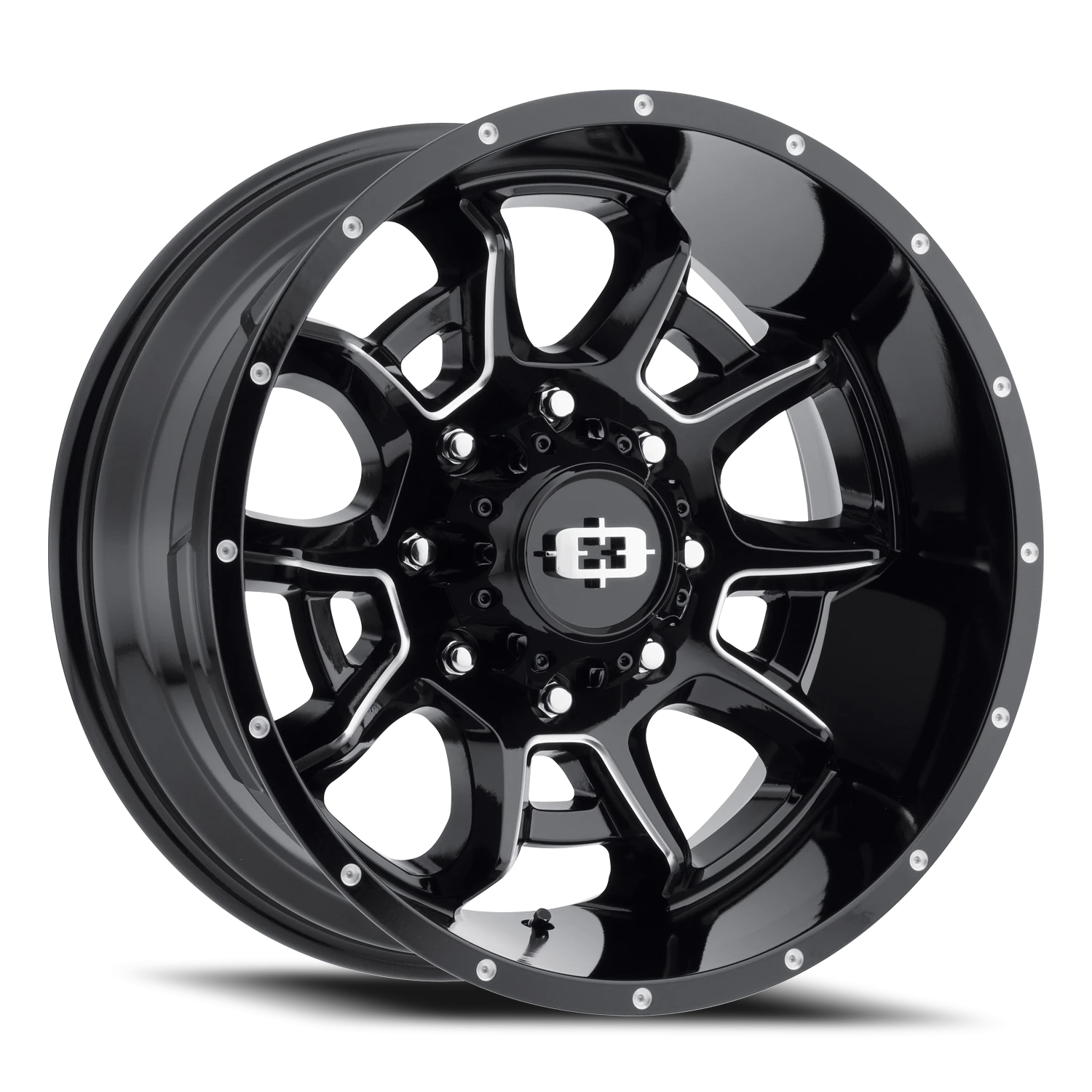 Vision Bomb 20x9 5x127 10mm Gloss Black Milled Spoke : 415-2973GBMS10