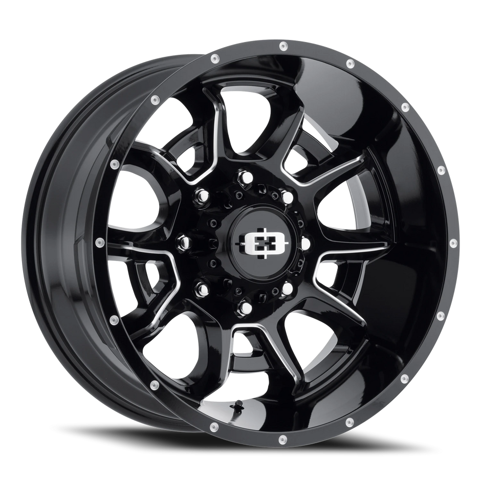 Vision Bomb 20x9 5x127 10mm Gloss Black Milled Spoke : 415-2973GBMS10