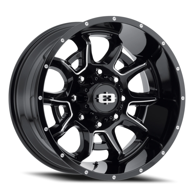 Vision Bomb 20x9 8x165.1 12mm Gloss Black Milled Spoke : 415-2981GBMS12