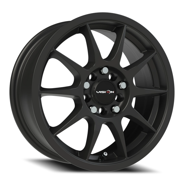 Vision Bane 17x7 5x100/5x114.3 38mm Matte Black : 425-7718MB38