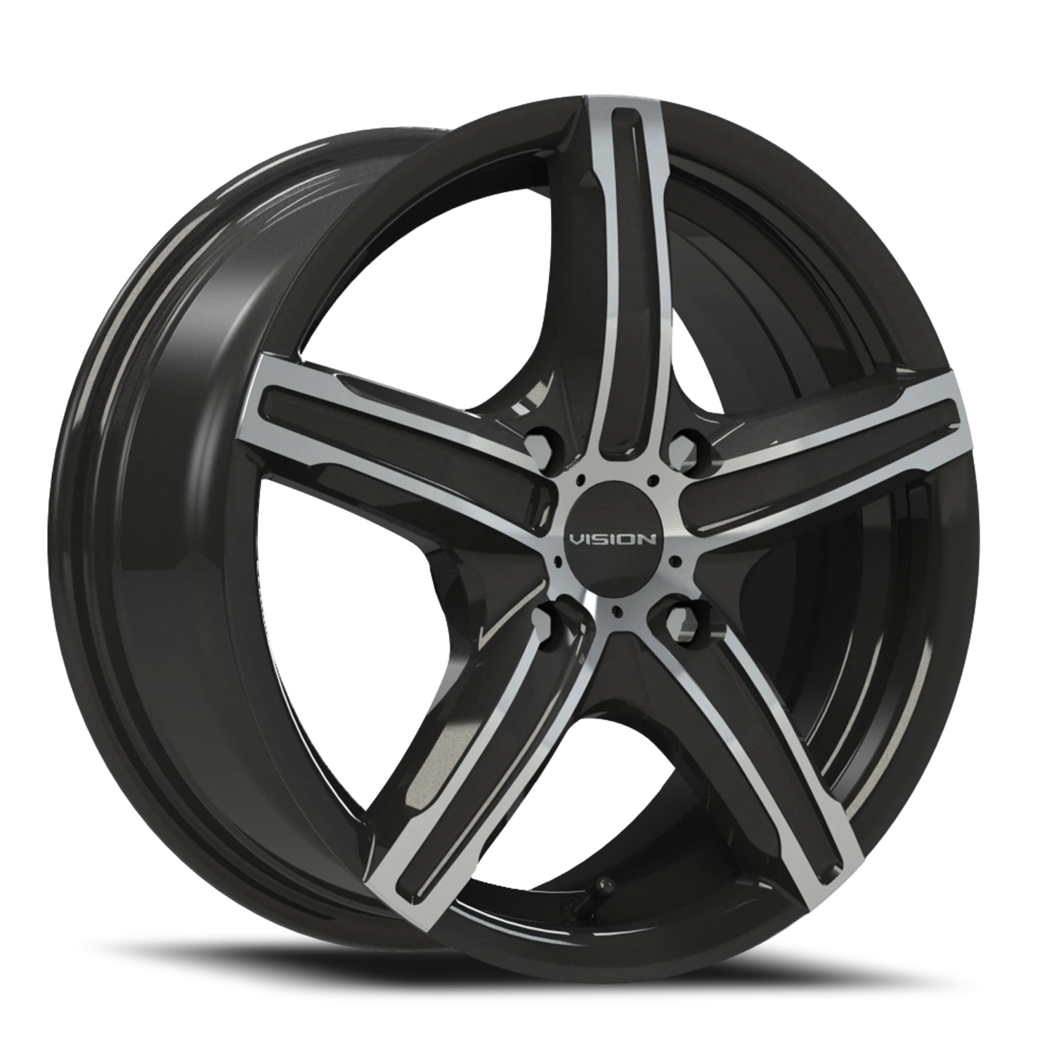 Vision Boost 15x6.5 4x114.3 38mm Gloss Black Machined Face : 469-5648GBMF38