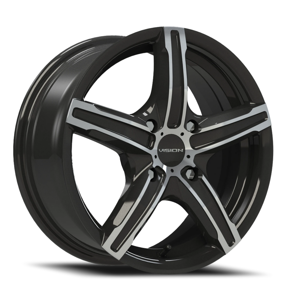 Vision Boost 15x6.5 4x114.3 38mm Gloss Black Machined Face : 469-5648GBMF38
