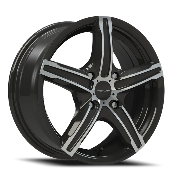 Vision Boost 15x6.5 4x100 38mm Gloss Black Machined Face : 469-5649GBMF38