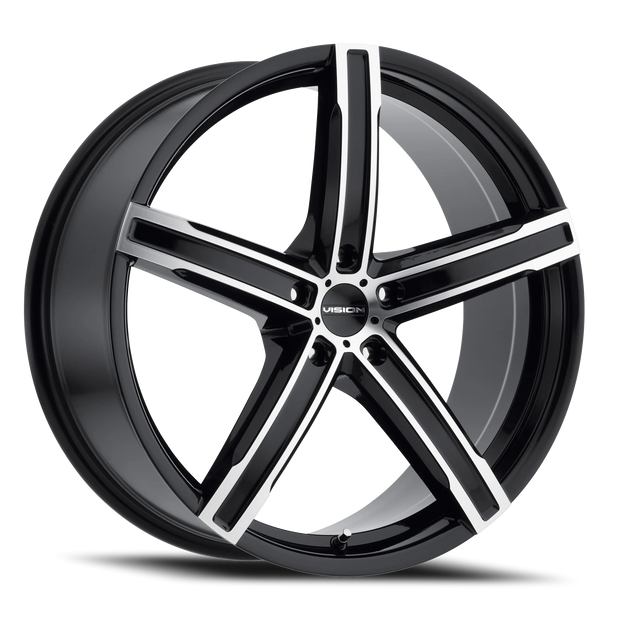 Vision Boost 17x7 5x115 38mm Gloss Black Machined Face : 469-7790GBMF38