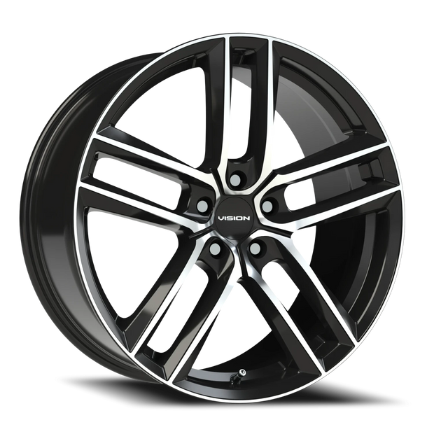 Vision Clutch 19x8.5 5x120 35mm Gloss Black Machined Face : 475V9812GBMF35