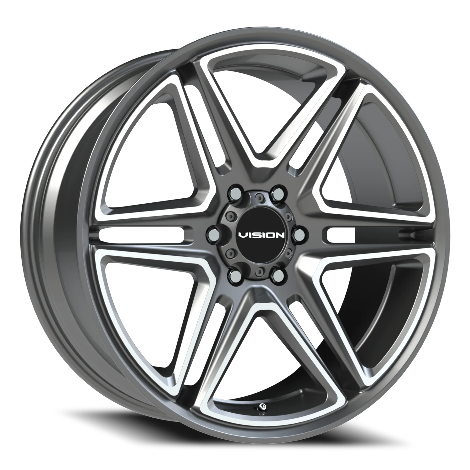 Vision Wedge 20x9 5x139.7 15mm Gunmetal Machined Face : 476-2985GMMF15
