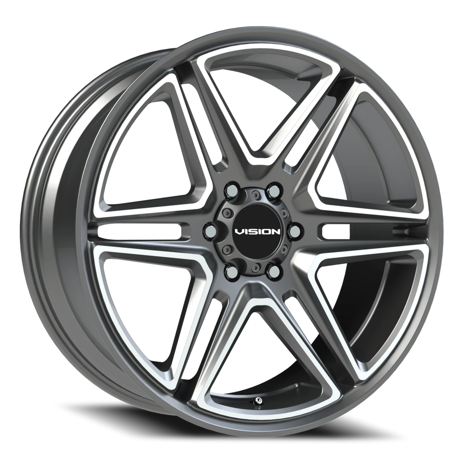 Vision Wedge 20x9 5x139.7 15mm Gunmetal Machined Face : 476-2985GMMF15