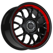 Vision Alpine 17x8 5x108/5x114.3 38mm Gloss Black Red Tint Brushed Lip (Must have ¼” spacer to fit 2017 Focus S”) : 478-7814GBRTB38