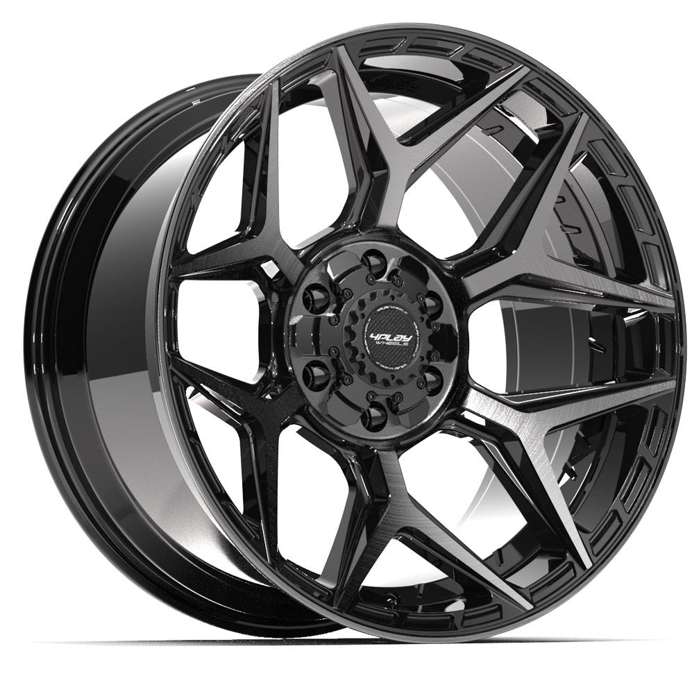 4PLAY Gen3 4P06 20x10 6x135mm & 6x139.7 -18et in Brushed Black - 4P06-20100-6D55-18BBT