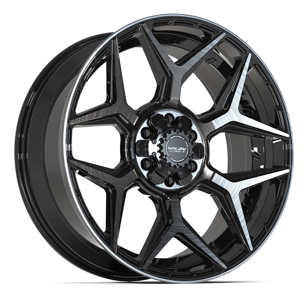 4PLAY Gen3 4P06 22x9 6x135mm & 6x139.7 +12et in Brushed Black  - 4P06-22090-6D55-12BBT