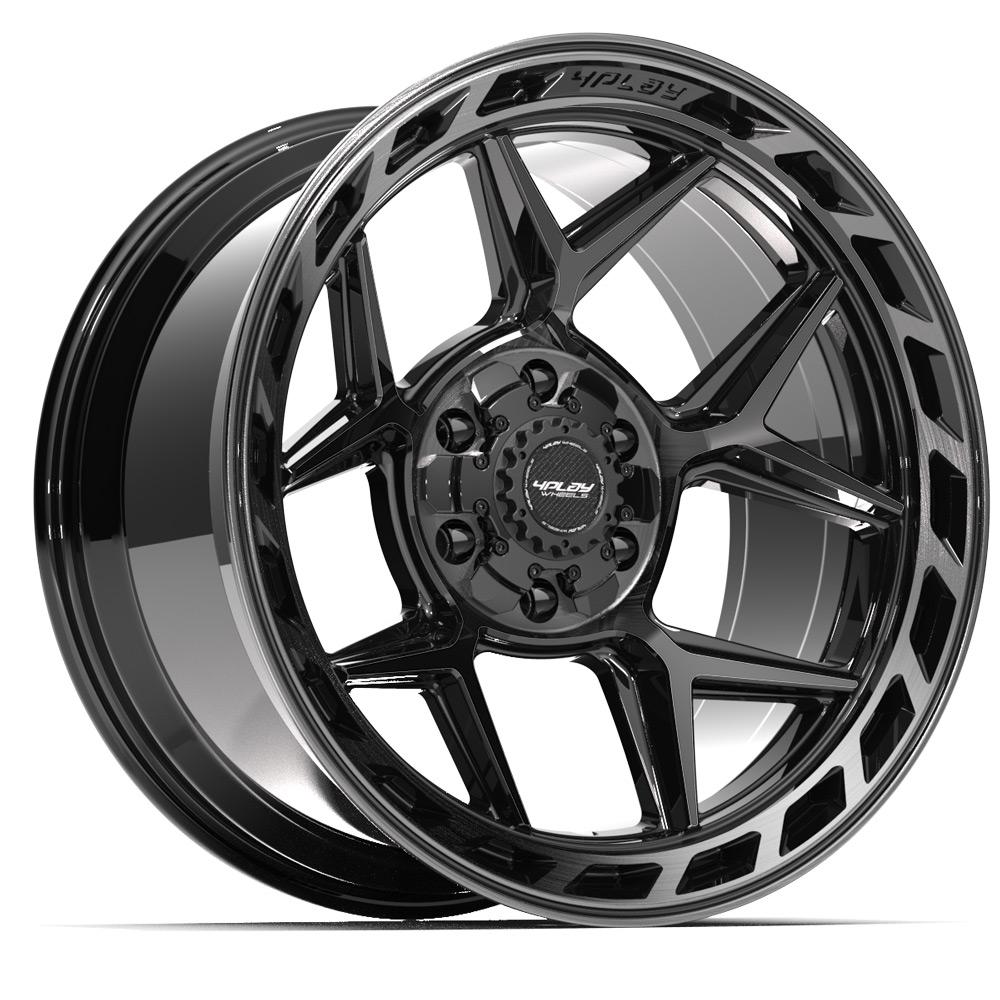 4PLAY Gen3 4P55 20x10 6x135mm & 6x139.7 -18et in Brushed Black - 4P55-20100-6D55-18BBT