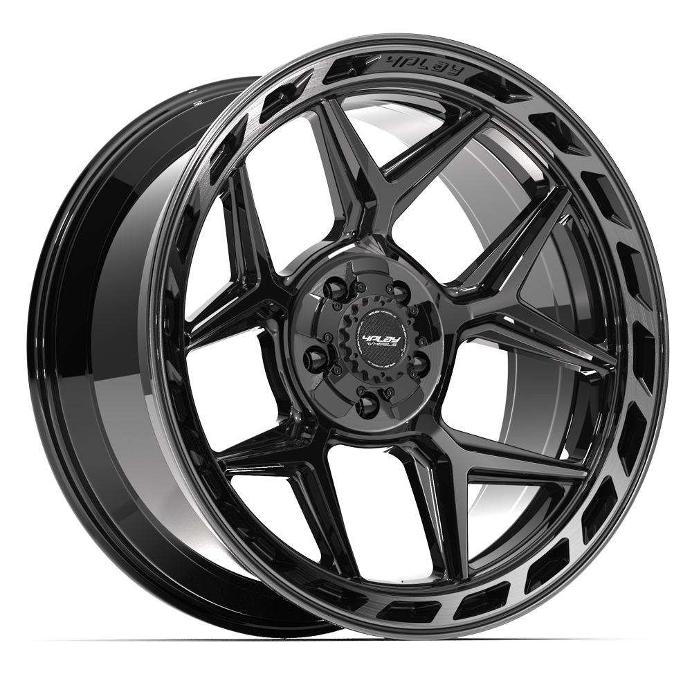 4PLAY Gen3 4P55 22x10x127 & 5x139.7 -18et in Brushed Black - 4P55-22100-5D55-18BBT