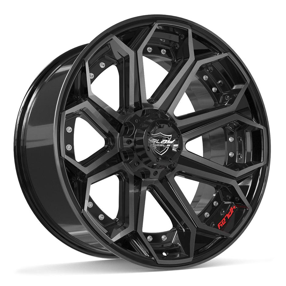 4PLAY Gen2 4P80R 22x10 6x135mm & 6x139.7 -18et in Brushed Black - 4P80R-22100-6D55-18BBT