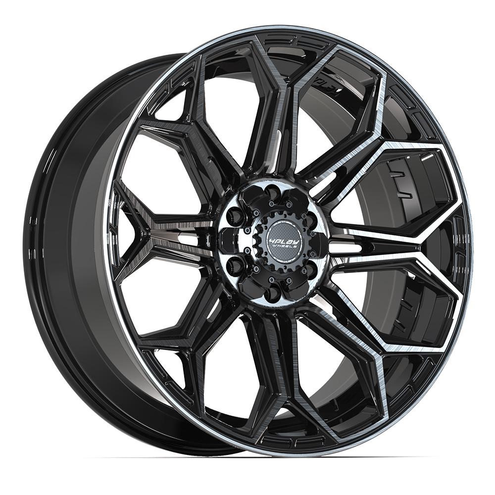 4PLAY Gen3 4P83 22x9 6x135mm & 6x139.7 +12et in Brushed Black  - 4P83-22090-6D55-12BBT