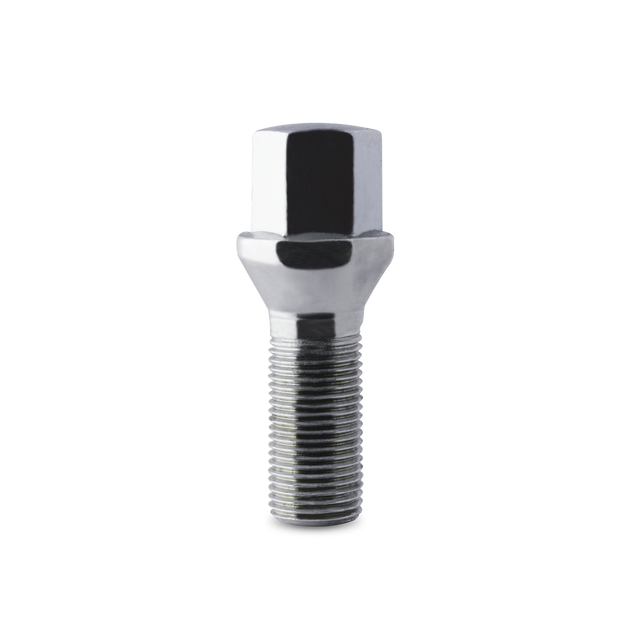 12x1.25 Lug Bolt (27mm) Bulge Acorn (18 Point) 5 Lug 1.06' Chrome 16 lugs/ 4 locks/ 1 key - 8447BK5-C