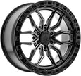 ARENA 17x9 HUSTLE 5x127  -12 4.56 71.5 SATIN GUN METAL CENTER SATIN BLACK LIP  - A109179075N01205