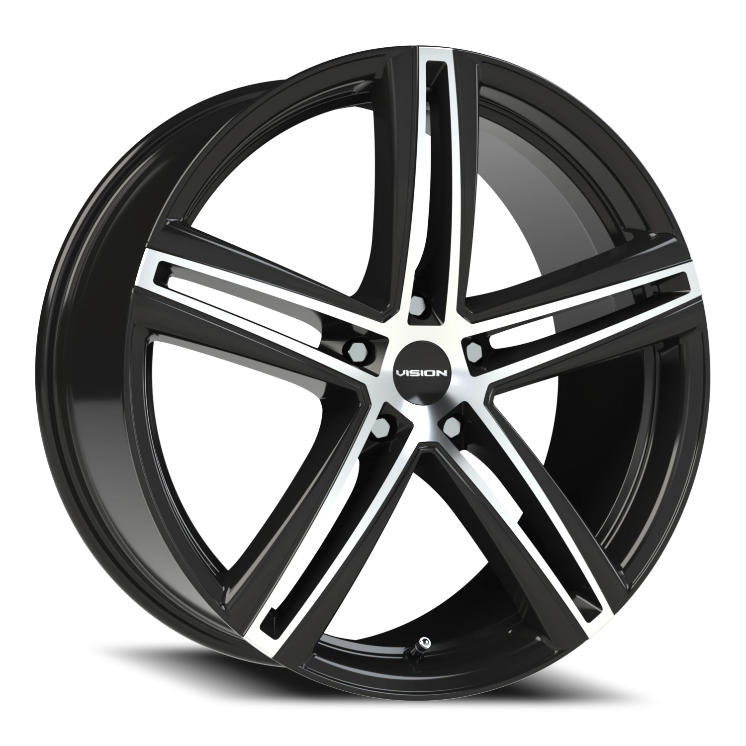 Vision Nitrous 18x8 5x112 40mm Gloss Black Machined Face : 640-8845GBMF40