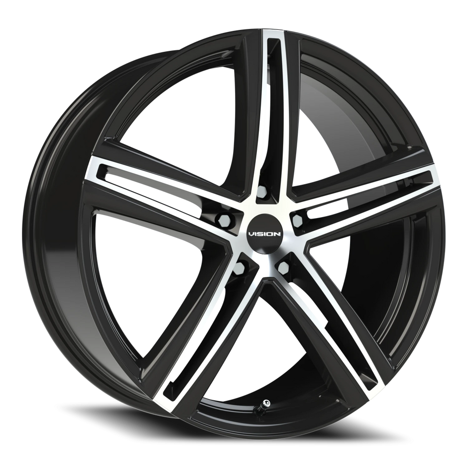 Vision Nitrous 18x8 5x112 40mm Gloss Black Machined Face : 640-8845GBMF40
