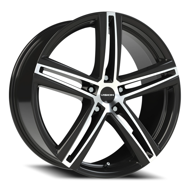 Vision Nitrous 19x8.5 5x114.3 40mm Gloss Black Machined Face : 640-9865GBMF40