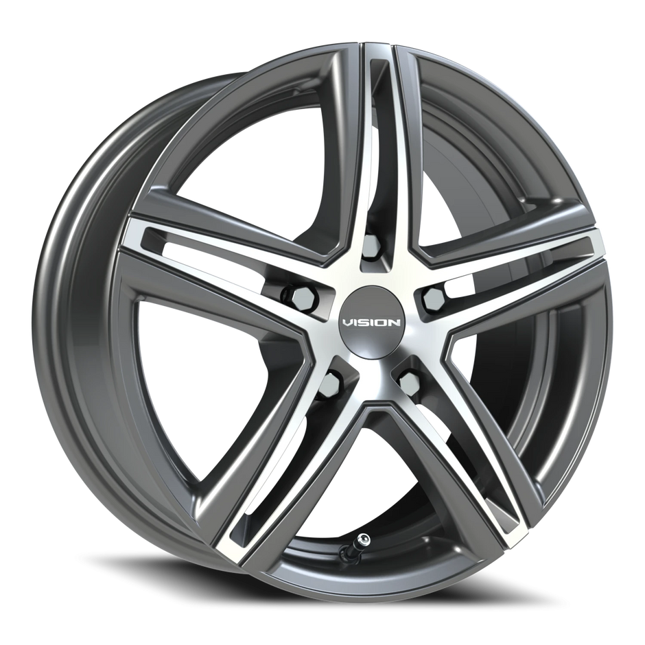 Vision Nitrous 17x7.5 5x114.3 40mm Gunmetal Machined Face : 640-7765GMMF40
