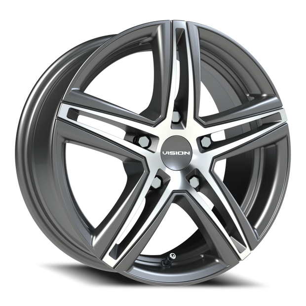 Vision Nitrous 15x6.5 5x100 38mm Gunmetal Machined Face : 640-5644GMMF38