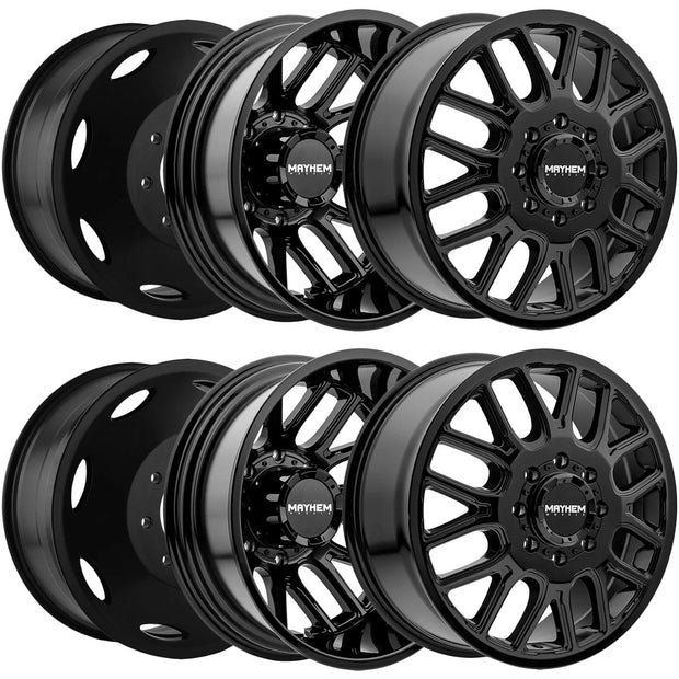 MAYHEM COGENT DUALLY 8107D GLOSS BLACK 20X8.25 8-165.1 (STOCK/LEVELED)