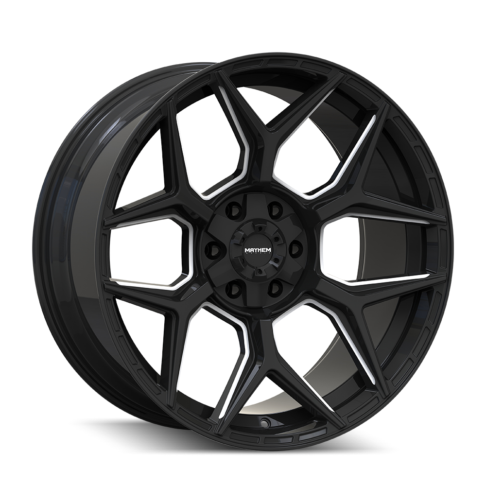 Mayhem Vanquish 8119 Gloss Black Milled 20x9 6-135/6-139.7 0mm 106.1mm - 8119-2937M