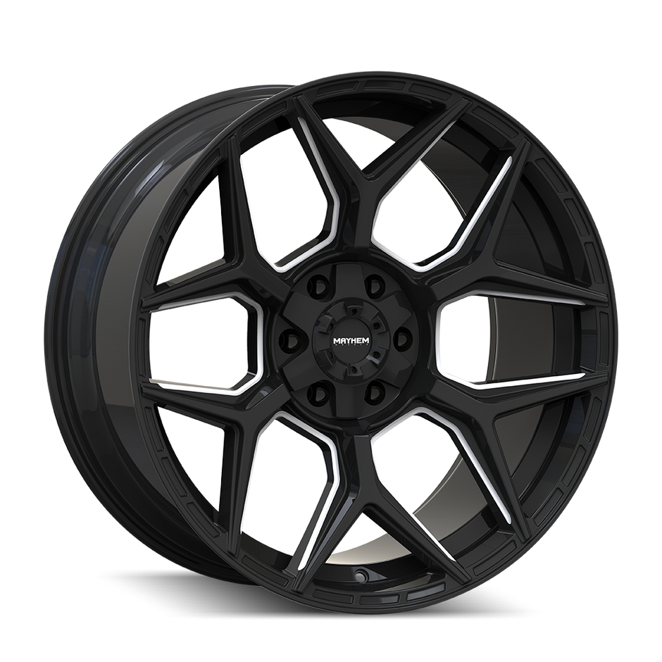 Mayhem Vanquish 8119 Gloss Black Milled 20x9 6-135/6-139.7 0mm 106.1mm - 8119-2937M