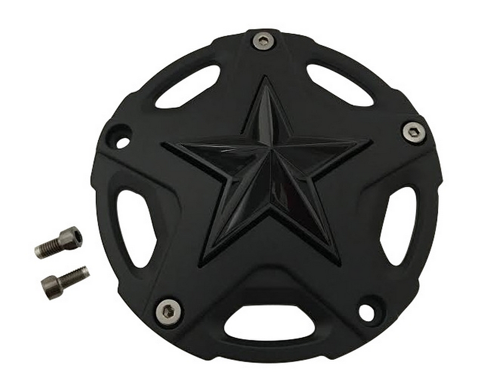 XD827 17X8 MATTE BLACK CAP W/ G-BLK STAR - 827CAPMB-GB-1