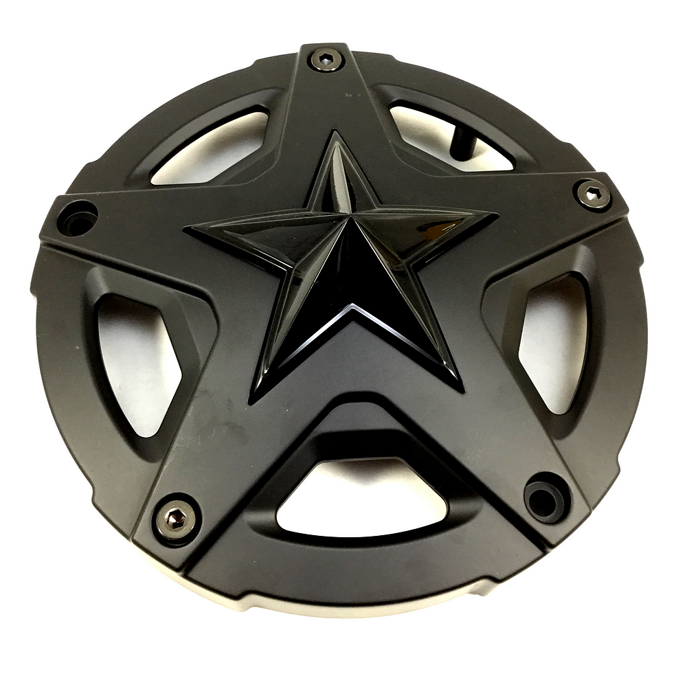 XD827 18X9 TALL M-BLK CAP W/ G-BLK STAR - 827CAPMB-GB-T
