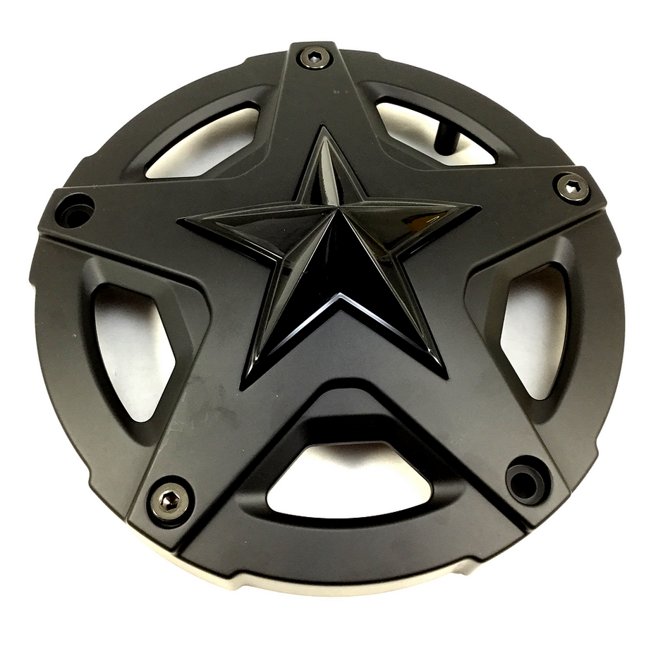XD827 18X9 TALL M-BLK CAP W/ G-BLK STAR - 827CAPMB-GB-T
