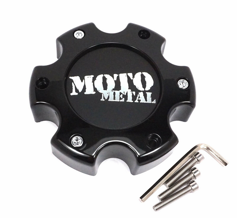 MOTO CAP GLOSS BLACK 6X5.5 - NEW LOGO - 845L145S1