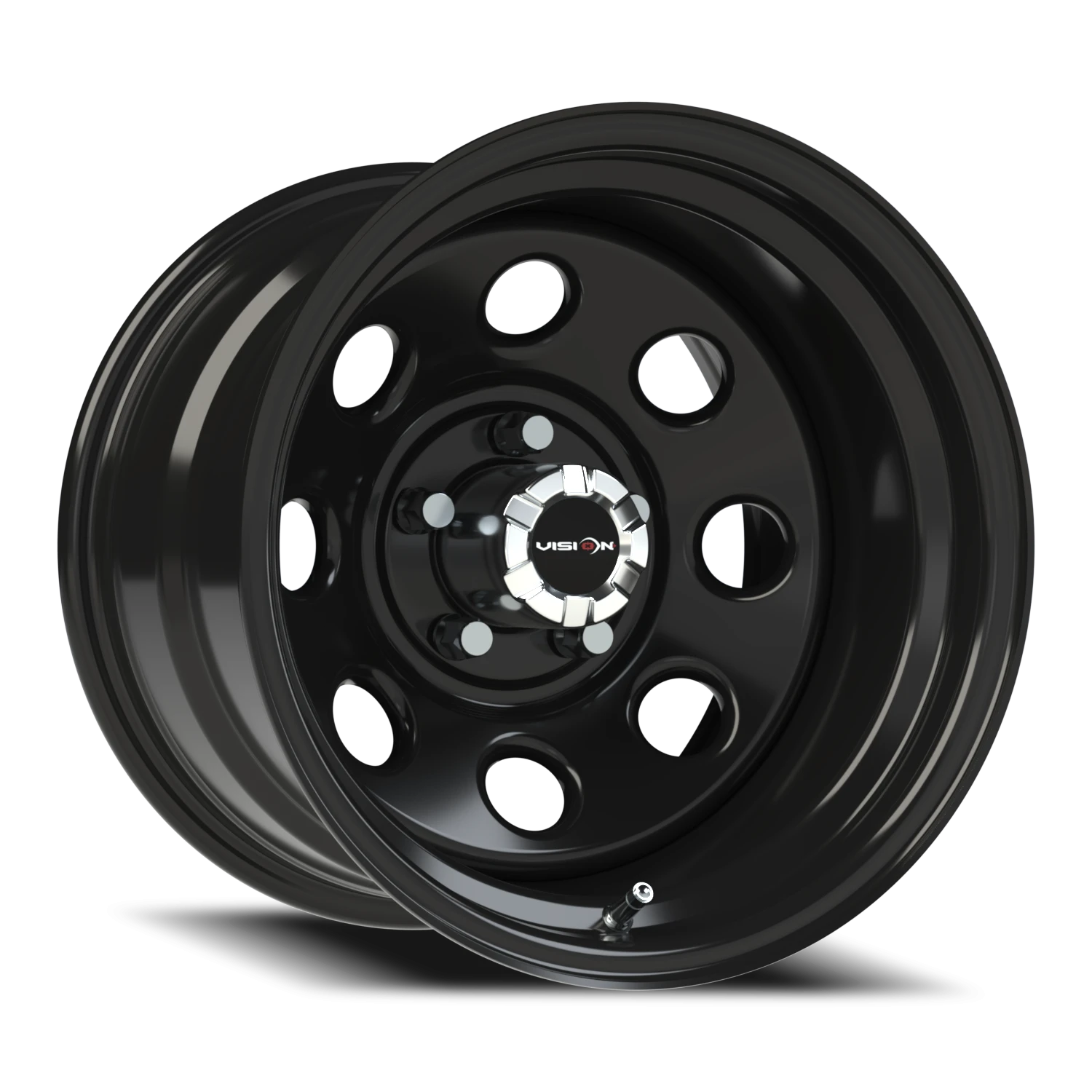 Vision Soft 8 Steel 17x9 5x127 -12mm Gloss Black (CAPS SOLD SEPARATELY) : 85H7973NS