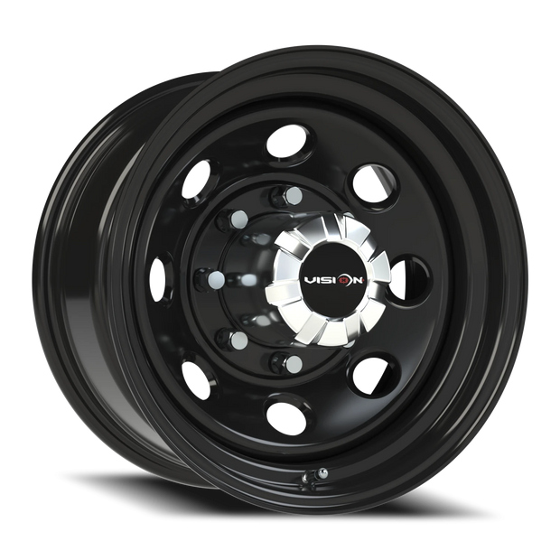 Vision Soft 8 Steel 17x9 8x165.1 -12mm Gloss Black (CAPS SOLD SEPARATELY) : 85H7981NS