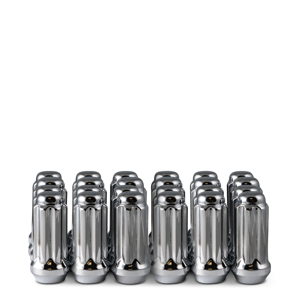 14x2.0 Closed End (Long)Spline 6 Lug 2.00' Chrome 24 lugs/ 1 key