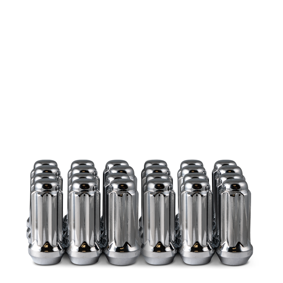 14x2.0 Closed End (Long)Spline 6 Lug 2.00' Chrome 24 lugs/ 1 key