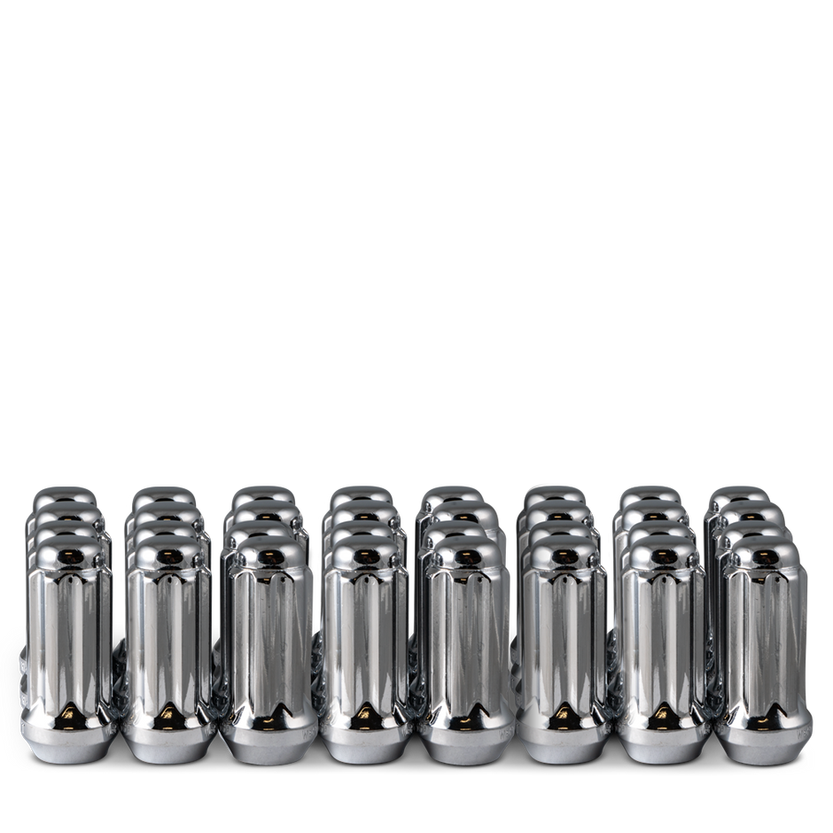 14x1.5 Closed End (Long)Spline 8 Lug 2.00' Chrome 32 lugs/ 1 key