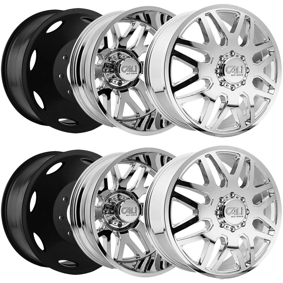 CALI OFF-ROAD-OFFROAD INVADER DUALLY 9115D CHROME 24X8.25 8-200 (LIFTED)