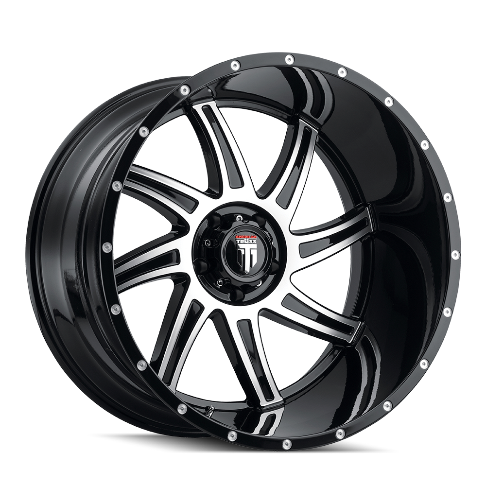 AT162-221252BM AMERICAN TRUXX VORTEX AT162 BLACK/MACHINED 22X12 6-135 -44MM 87.1MM