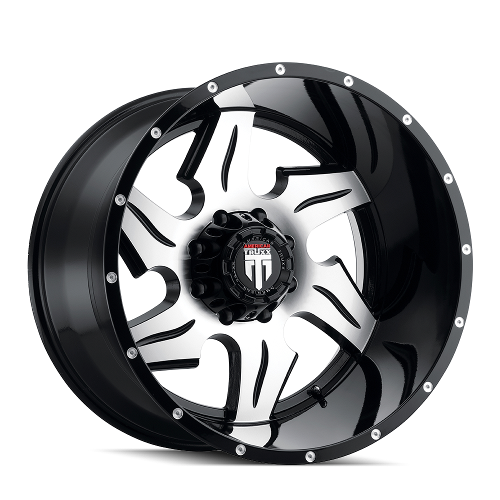 AT163-221452M AMERICAN TRUXX NINJA AT163 BLACK/MILLED 22X14 6-135 -76MM 87.1MM