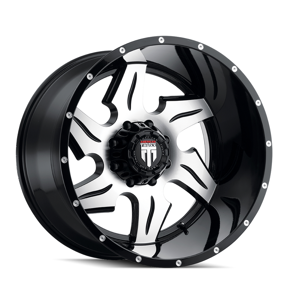 AT163-221452M AMERICAN TRUXX NINJA AT163 BLACK/MILLED 22X14 6-135 -76MM 87.1MM