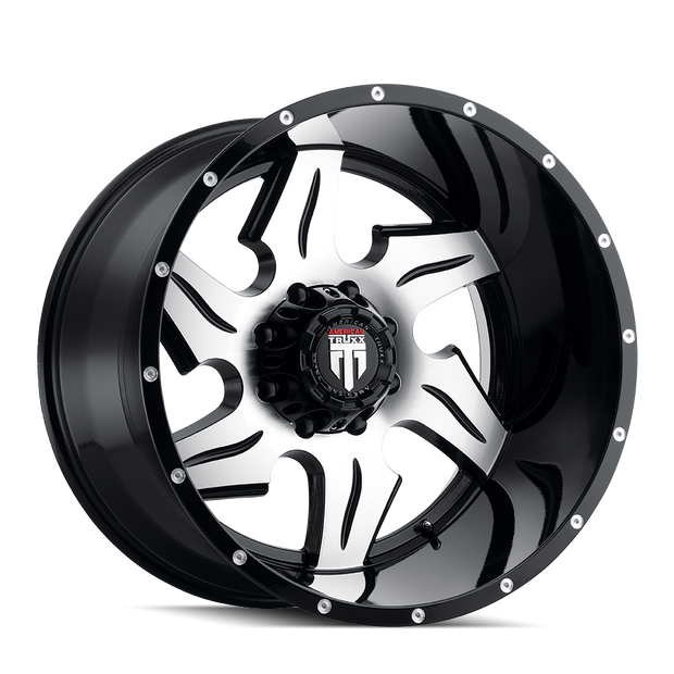 AT163-221452M AMERICAN TRUXX NINJA AT163 BLACK/MILLED 22X14 6-135 -76MM 87.1MM