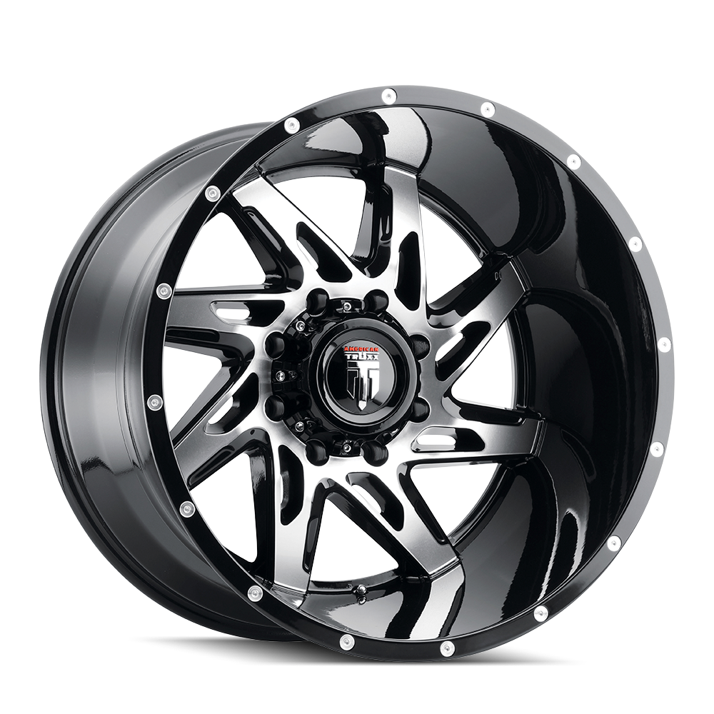 AT183-221497BM AMERICAN TRUXX SPYDER AT183 BLACK/MACHINED 22X14 8-180 -76MM 125.2MM