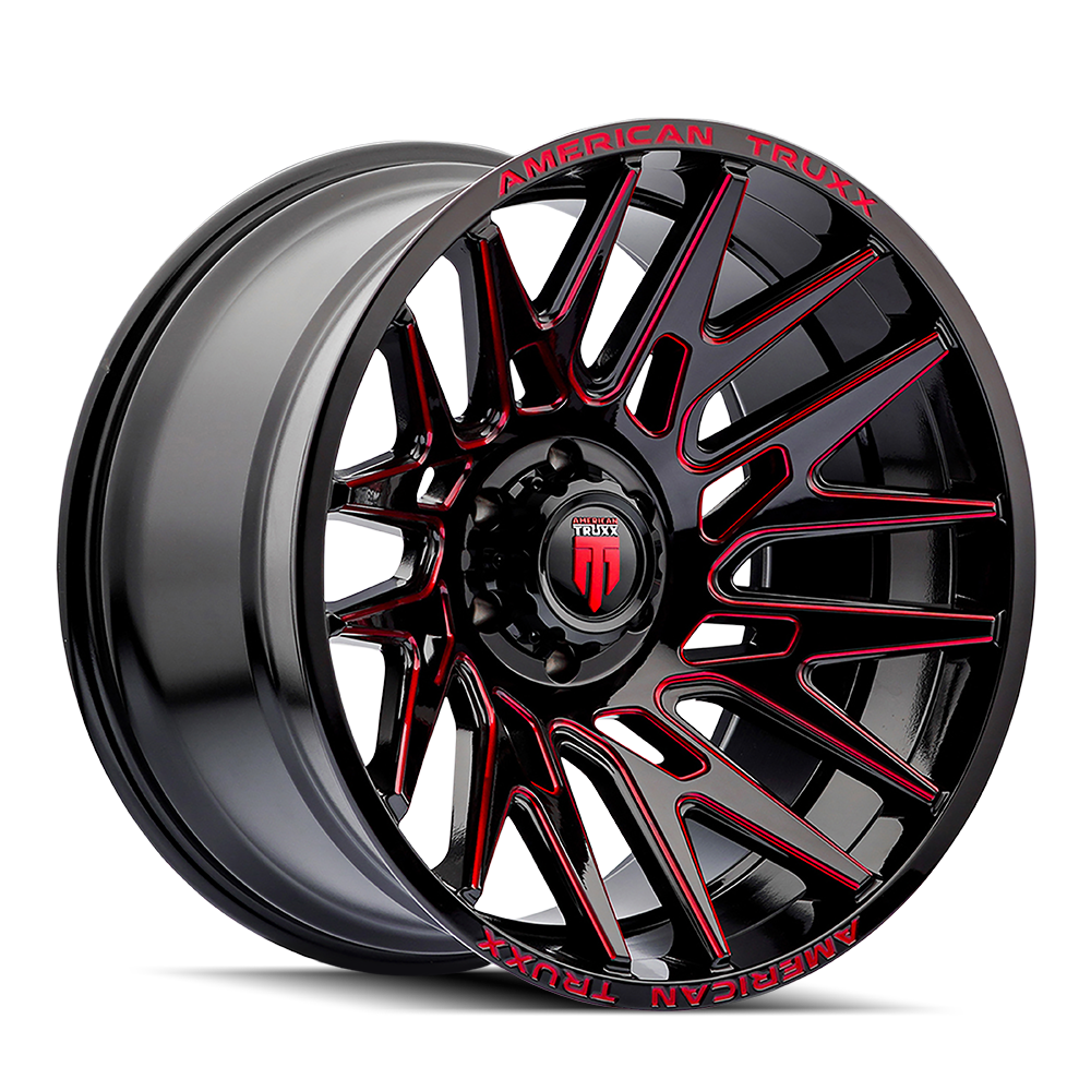 AMERICAN TRUXX EVOLUTION AT1919 BLACK PRIZM RED 22X12 8-180 -44MM 124.2MM