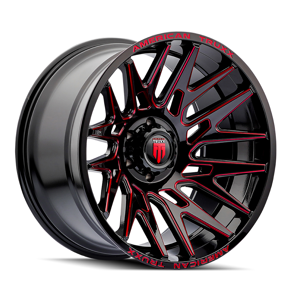 AMERICAN TRUXX EVOLUTION AT1919 BLACK PRIZM RED 22X12 8-165.1 -44MM 125.2MM