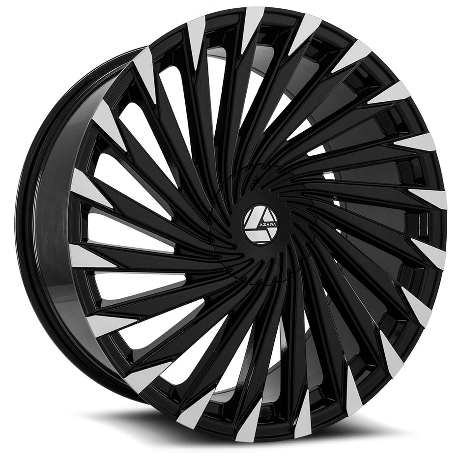 Azara AZA-501 24x9 5x115/5x120 ET 32 (Gloss Black & Machined) - AZA-50124905115120+32BM
