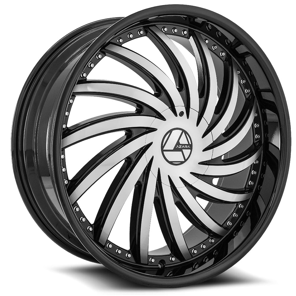 Azara AZA-508 22x8.5 5x112/5x114.3 ET 38 (Gloss Black & Machined) - AZA-508228551121143+38BM