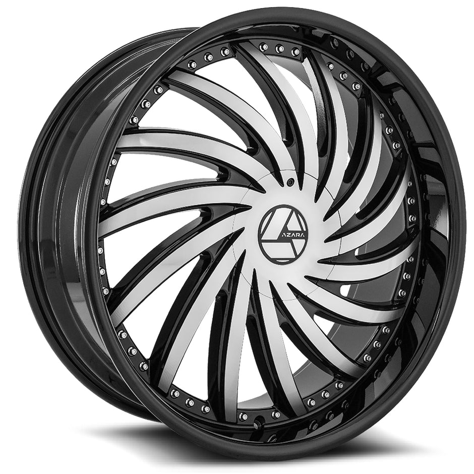 Azara AZA-508 22x8.5 5x112/5x114.3 ET 38 (Gloss Black & Machined) - AZA-508228551121143+38BM