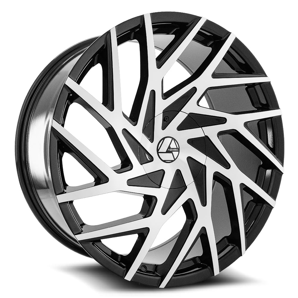 Azara AZA-518 24x9 6x135/6x139.7 ET 25 (Gloss Black & Machined) - AZA-518249061351397+25BM